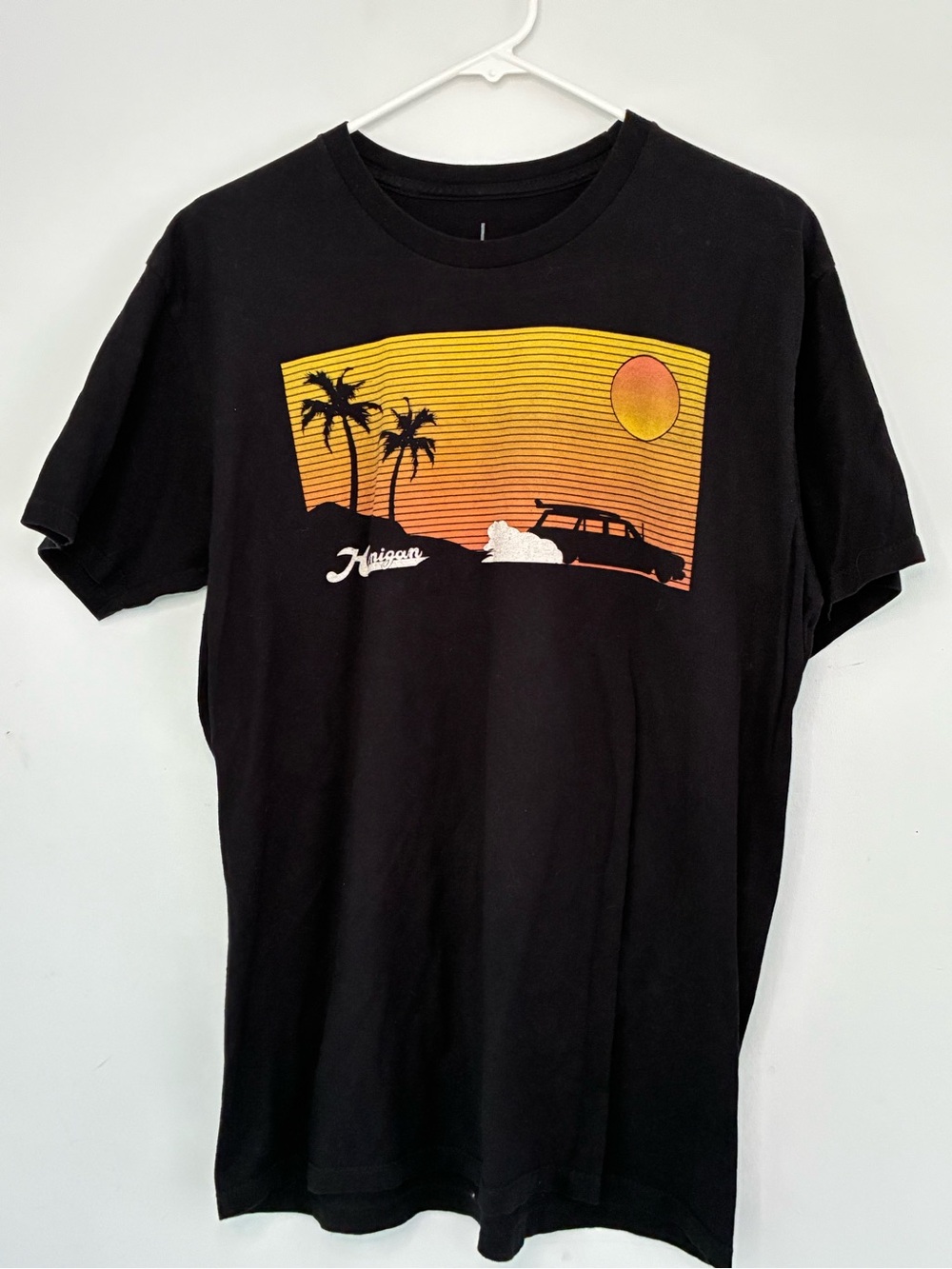 Black Hoonigan Men's Graphic Sunset Surf Wagon T-Shirt